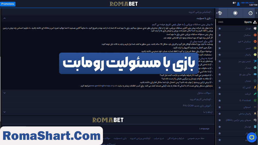 بازی با مسئولیت رومابت بازی با مسئولیت رومابت